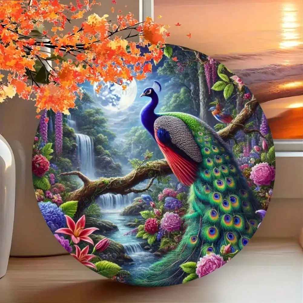 Vintage Peacock Wall Art Iron Hanging Sign for Home Living Room Garden Decor