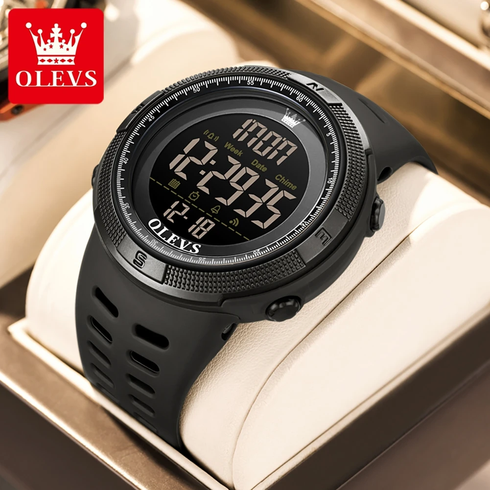 

Olevs Top Brands Silicone Strap Chronograph Sport Men's Watch Alam Funtion Luminous Waterproof Watches Digital Men Wristwatches