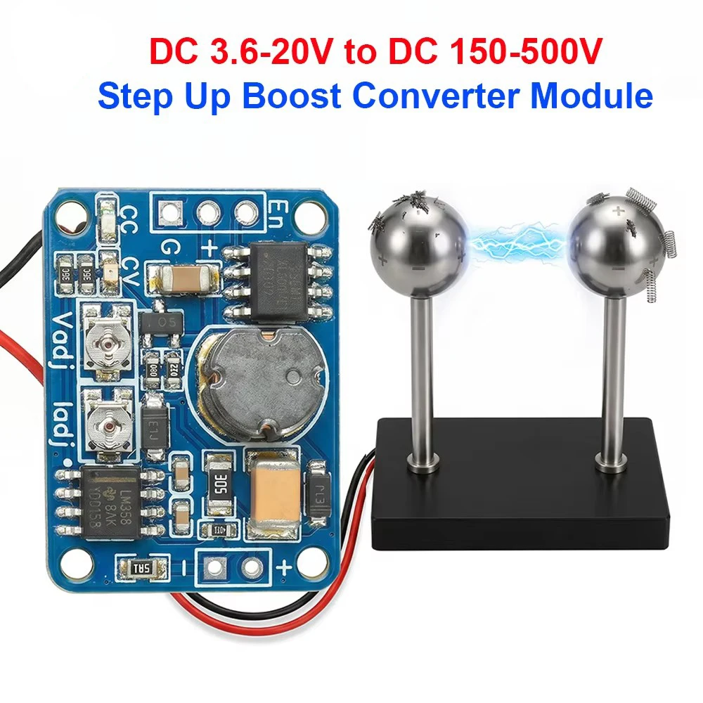 DC 3.6-20V to DC 150-500V Step Up Boost Converter Module Constant Current Booster Power Supply Module DC-DC 0.1-20mA Output
