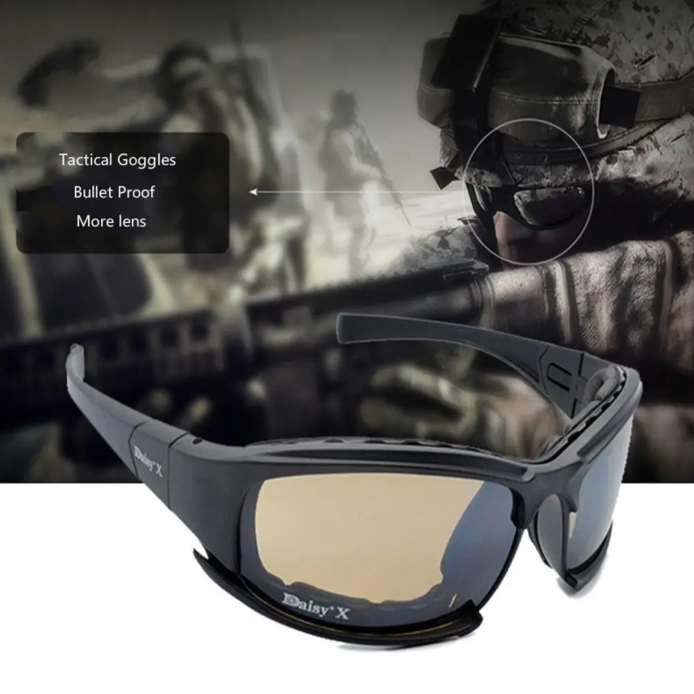 Daisy Tactical Polarized Glasses Outdoor Sport Goggles Sunglasses with 4 Lens Original Box Men Shooting Hiking Eyewear