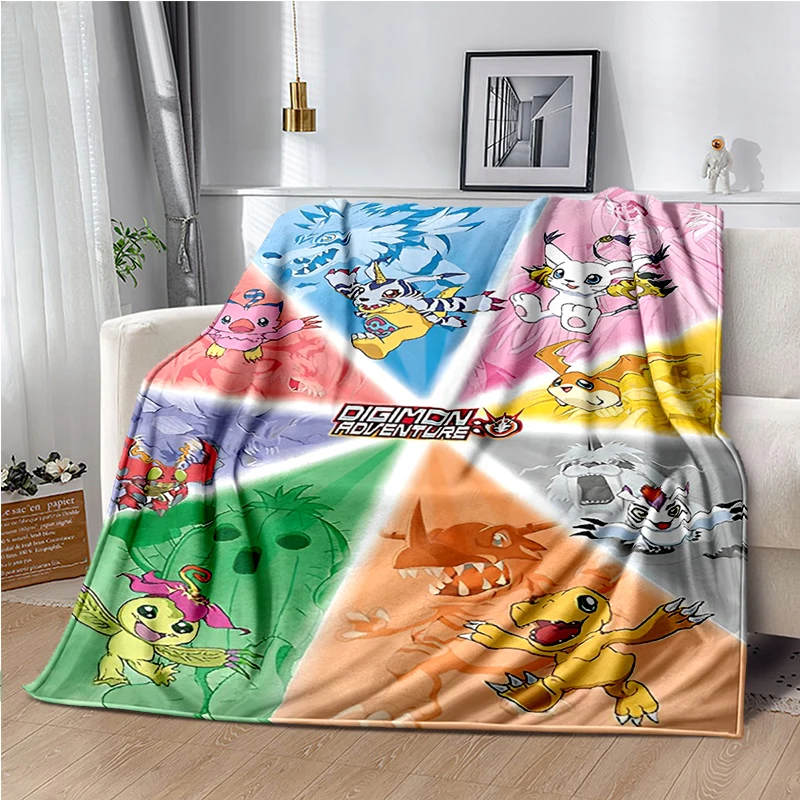 Cartoon Anime D-Digimon Cute Super Soft Throws Blanket,Warm Cozy Blanket for Bed,Couch,Sofa,Bedroom,Living Room,Travel,Camping