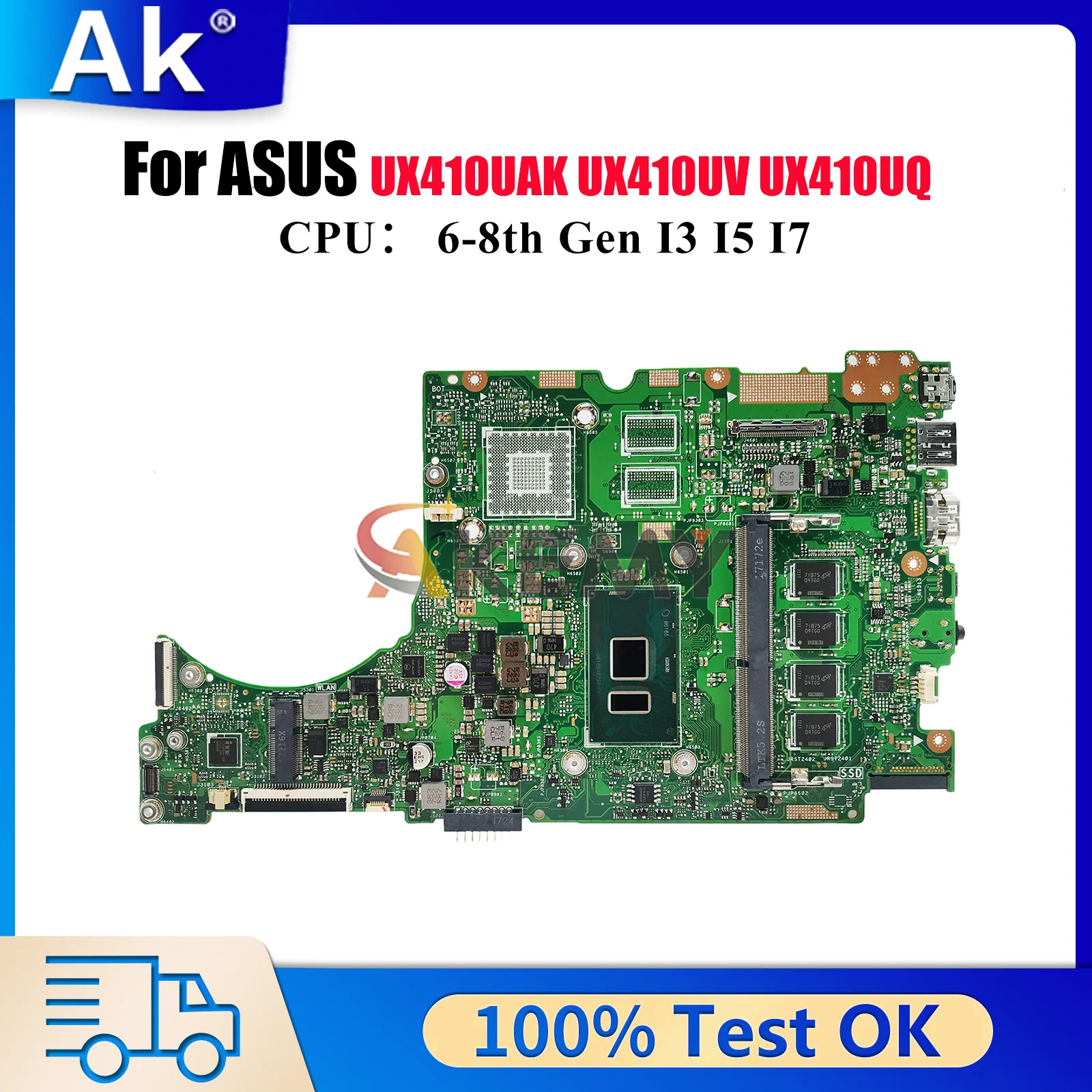 

Материнская плата UX410UA для ноутбука ASUS UX410UFR UX410UQR UX410UQK RX410 UX410UQ U4000U UX410UV UX410UAK с процессором I3 I5 I7