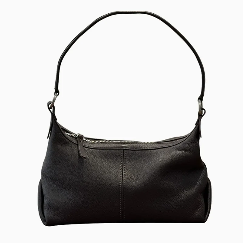 

Fashion 100% Genuine Leather Soft Skin Women Shoulder Bag Classic Black Elegant Lady Crossbody Purse Tote Handbag