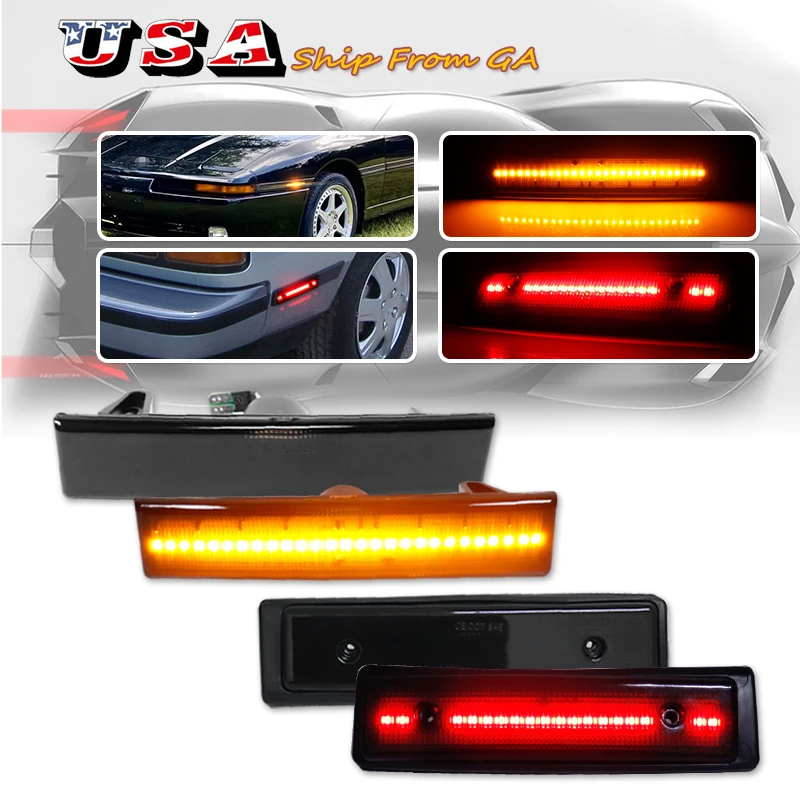 

Автомобильный янтарный/красный полностью светодиодный боковой габаритный фонарь в сборе для Toyota Celica 1986-1989 годов/фонари дальнего света/парковочные огни 12 В T10