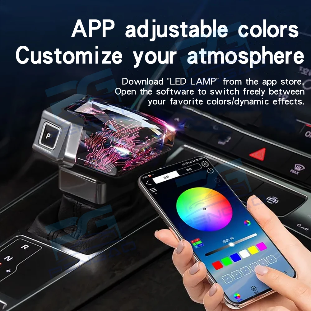 

For Audi Crystal A4 A5 A6 A7 Q5 sport modification With Light yacht Gear shift knob gear lever Automatic transmissicar accessory