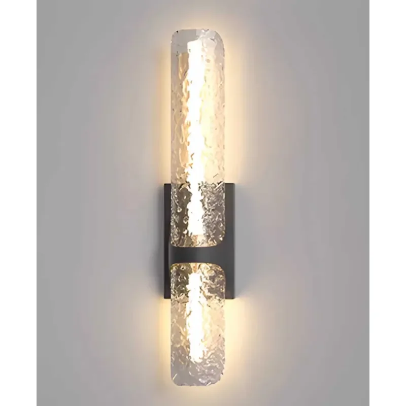 New Modern Outdoor LED Wall Light Creative Water Corrugated Glass Shade Corridor Crystal LED Wall Light
