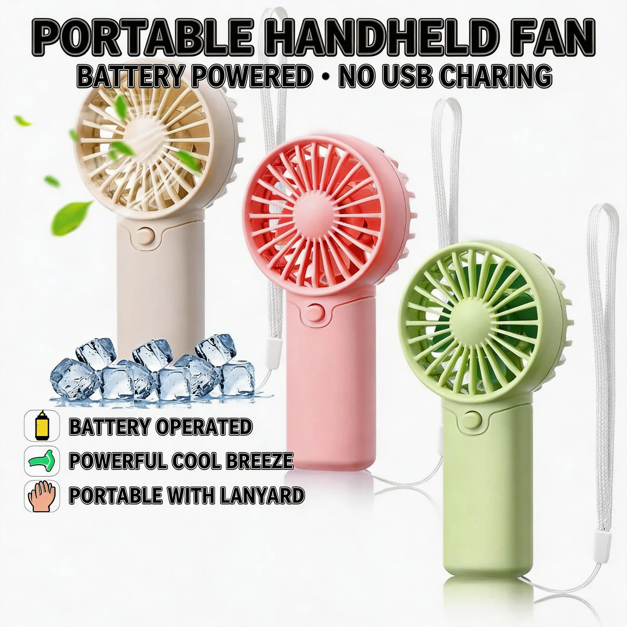Cute Mini Portable Handheld Fan Lightweight Pocket Low Noise Small Electric Fan Student Gift Outdoor Battery Operated Easy Carry