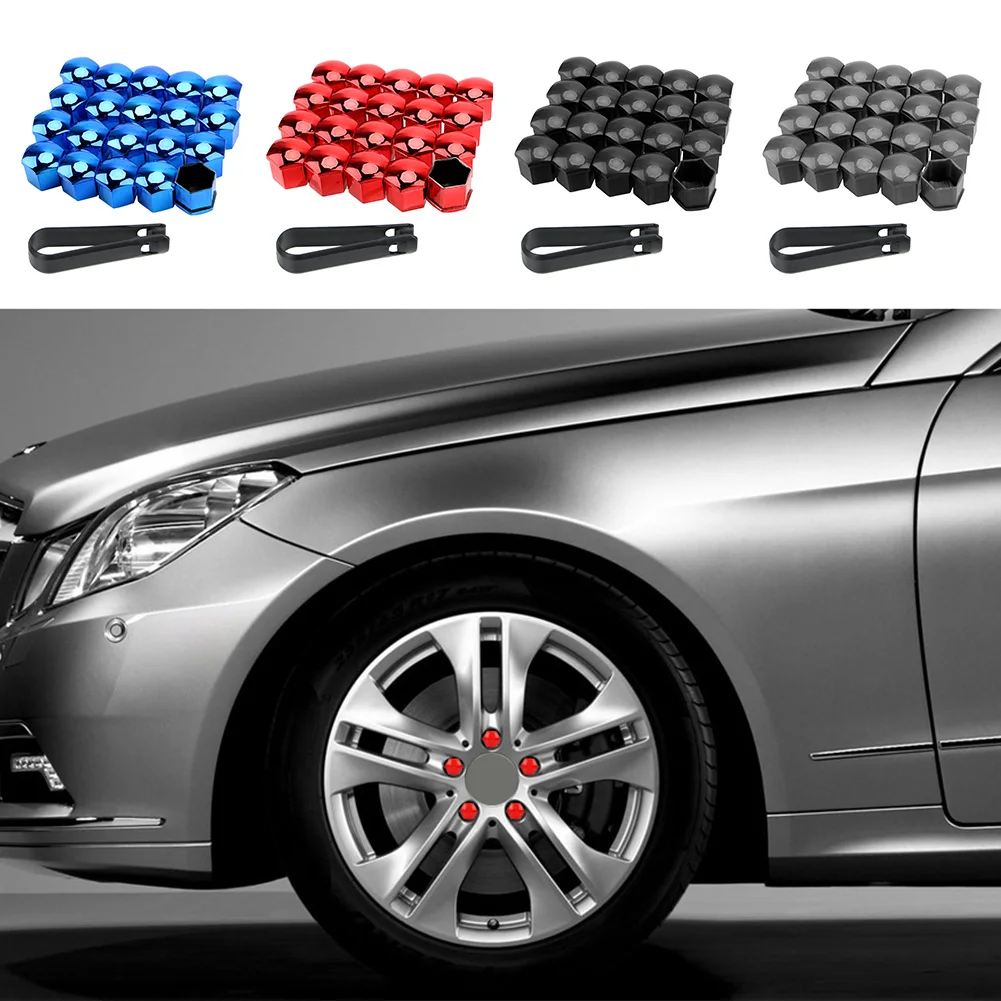 20Pcs Car Wheel Nut Caps Protection Anti-Rust Auto Hub Car Tire Screw Caps Nut Bolt Covers Caps Exterior Decoration 17/19/21 mm