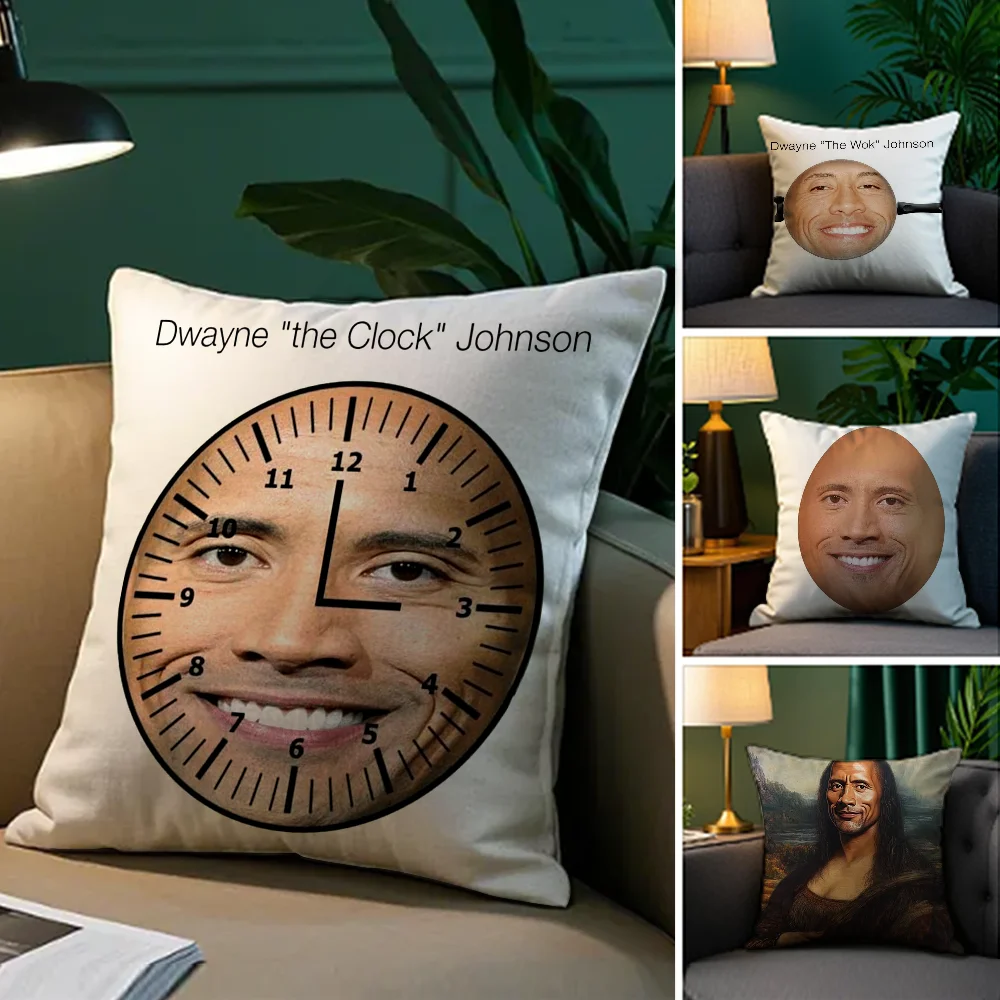 

Funny The Rock Face Dwayne Pillow Case Plush Fabric Soft Double Sided Print Sofa Cushion Cover Throw Pillow Covers