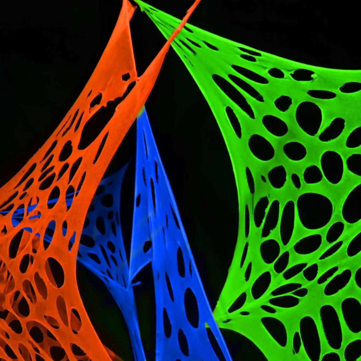 ديكور الهالوين الذي يستشعر للضوء، شبكة عنكبوت مرنة، شاش لحم البقر، شبكة جو - ديكور إضاءة الهالوين في الهواء الطلق