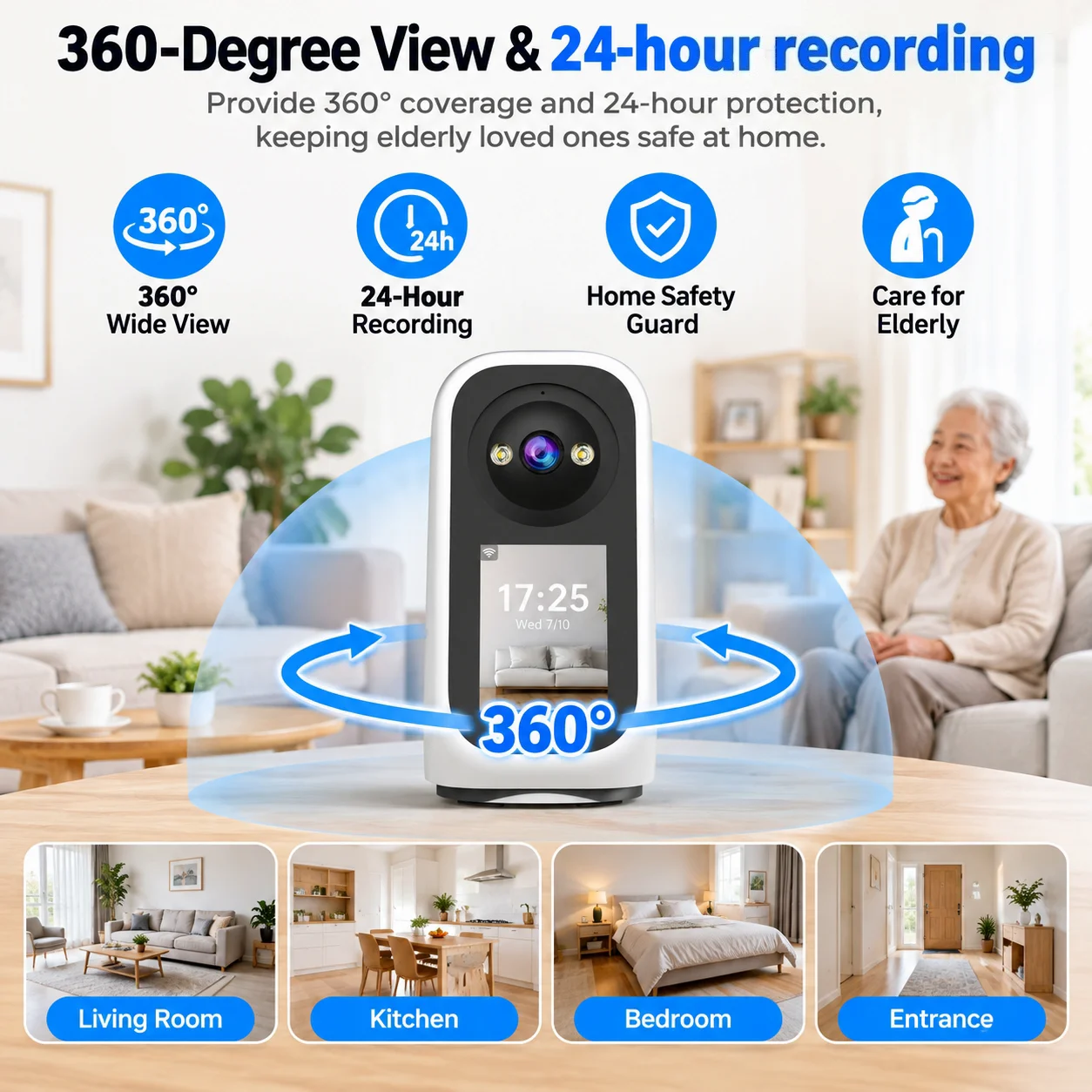Kamera Keamanan Rumah Pintar J - Home Security For Seniors ulasan dan harga