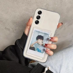 Clear Card Slot Holder Phone Case for Samsung Galaxy A06 A05 A05S A04 4G A04E A04S A02S Transparent Shockproof Soft Cover