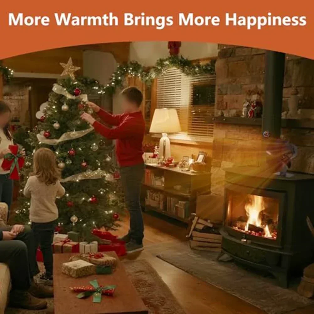 4 Blade Heat Powered Stove Fan Log Wood Burner Eco Friendly Quiet Fireplace Fan Winter Warm Home Efficient Heat Distribution