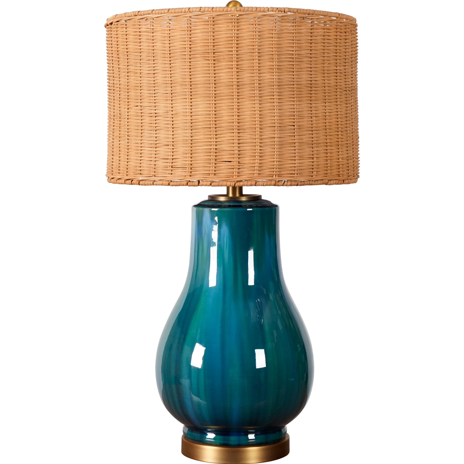 Kiln-changed ceramic  rattan model room design living room entrance bedroom decoration American-style Middle