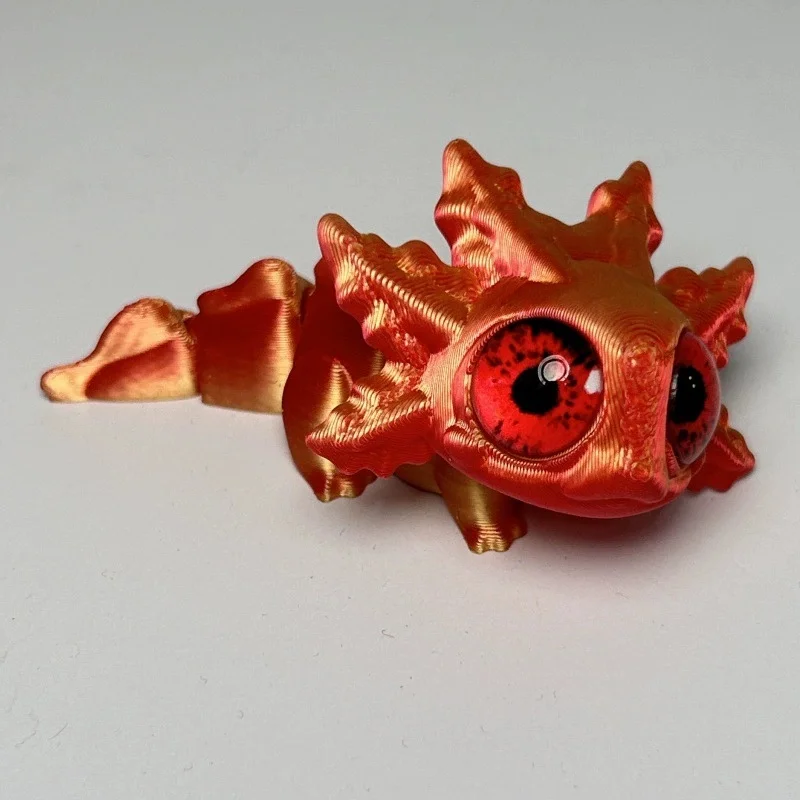 3D Printing Salamander Figures Multi-Joint Movable Simulation Eyes for Home Accessories Kids Gift Living Room Decoration