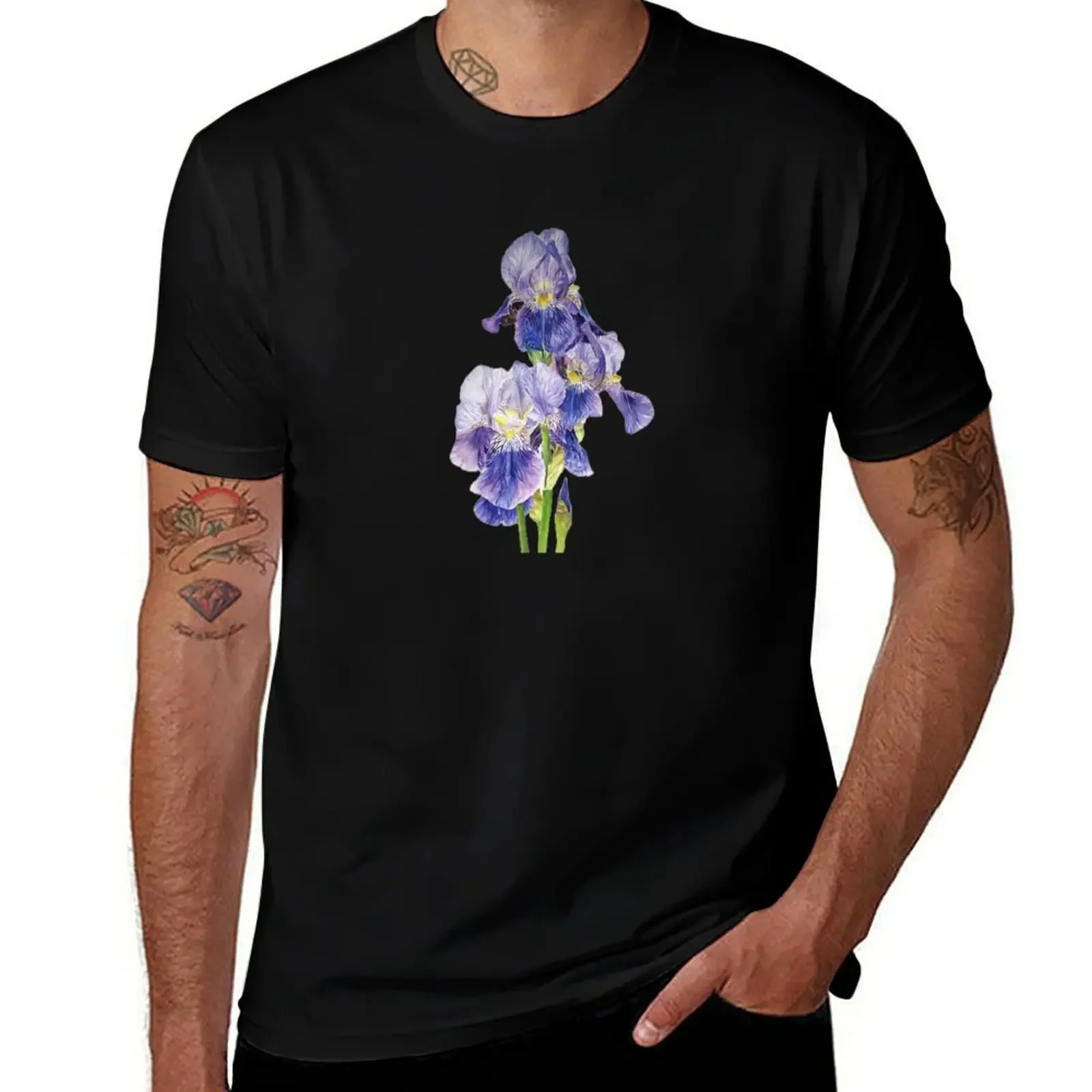 

Watercolor iris T-Shirt plus sizes shirts graphic tees baggy shirts sports fans t shirts for men pack