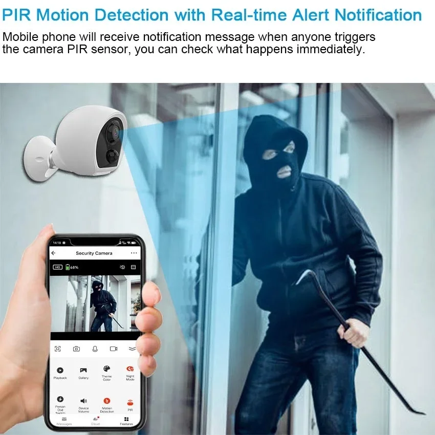 Tuya Security Camera Kit 1080P 4pcs Cameras & 1pcs Homebase 984ft WiFi Transmission Range Low Power Battery Camera System