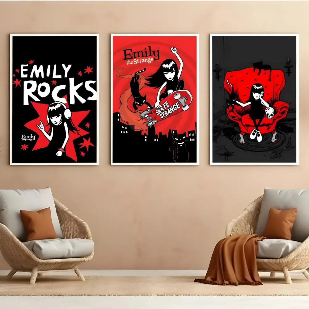 E-Emily The Strange Anime Poster HD Anime Hot Theme Singer/OST/Movie-Waterproof Self-Stick Home Decor