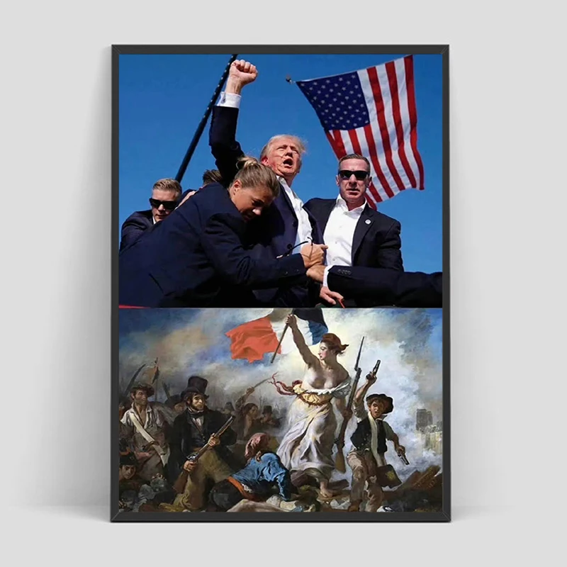 Time Magazine Cover Donald Trump Assault Photo Poster Print Home Decor Painting on Canvas Posters for Wall Decororation Art Home