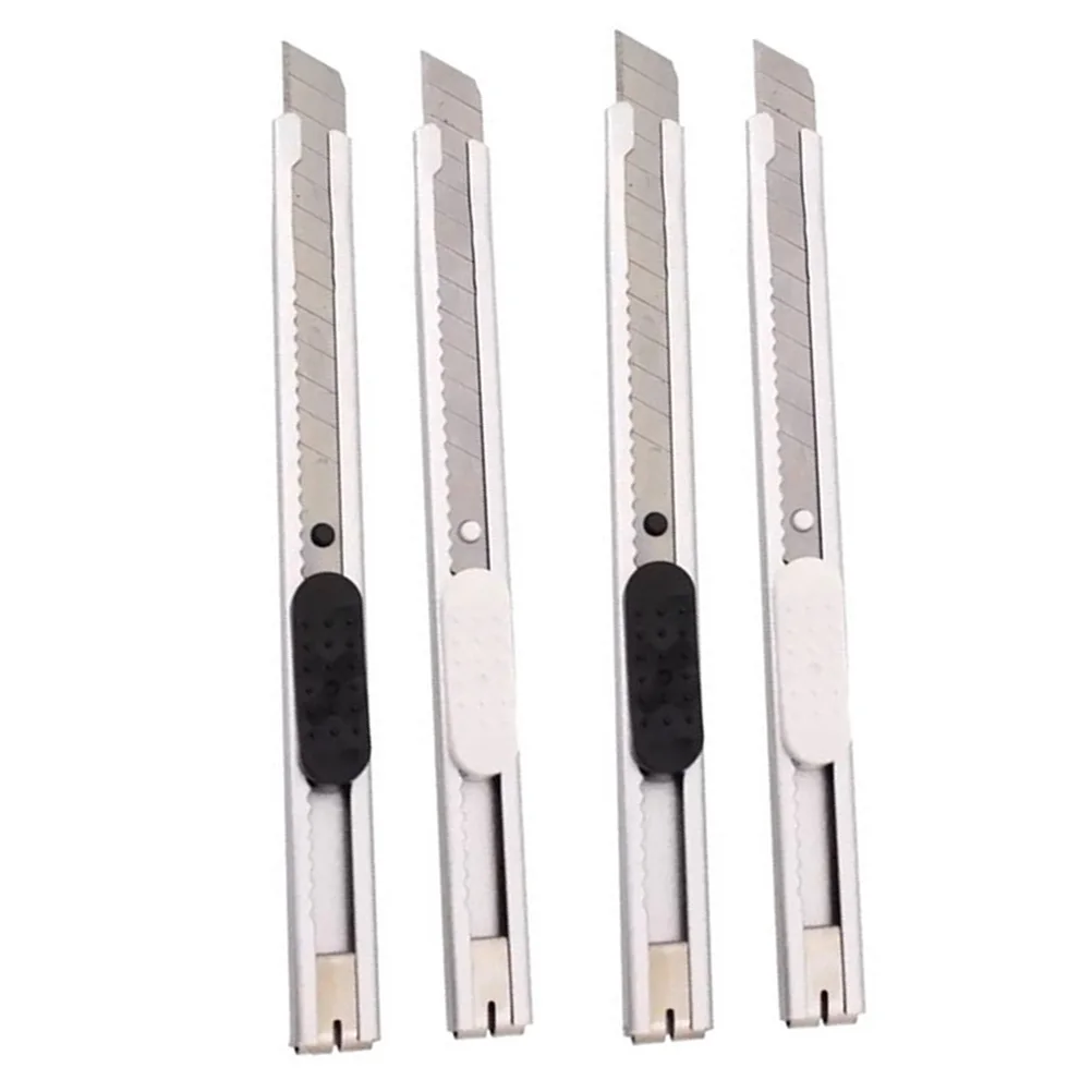 4pcs Metal Paper Cutting Utility Retractable Tool Pointed Letter Opener for Students School Office (Random Color)