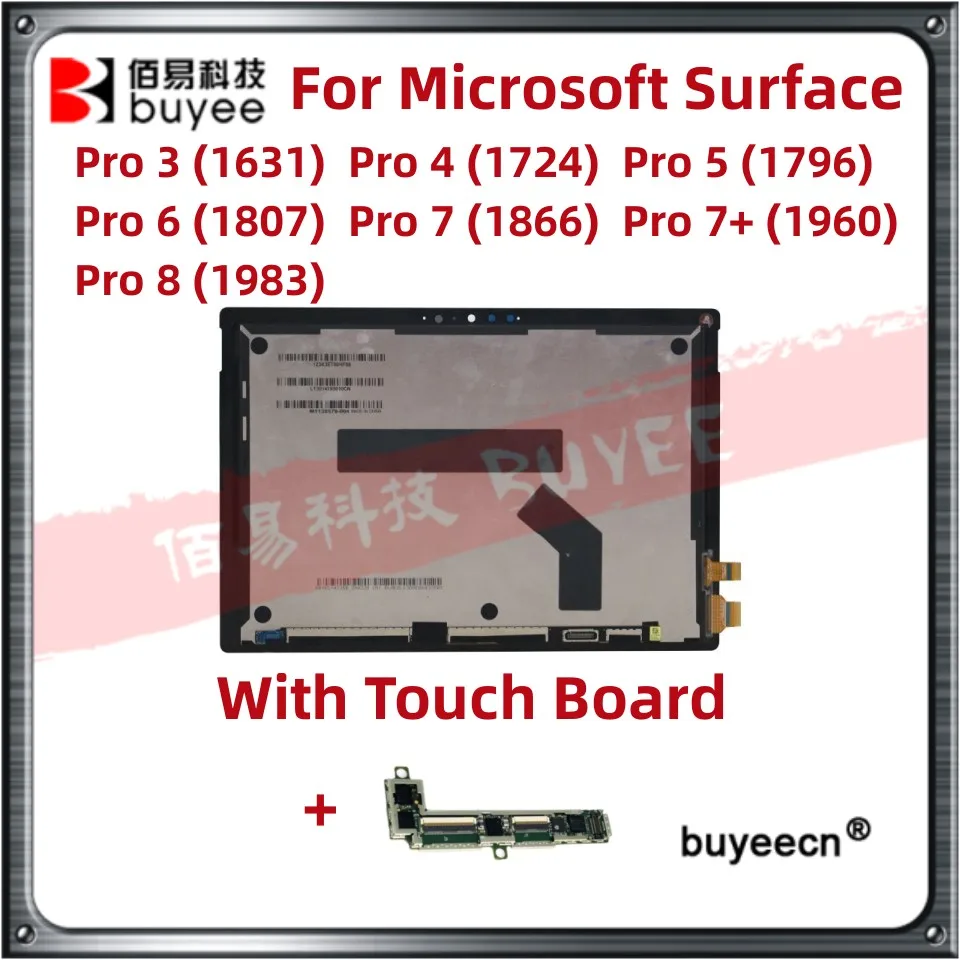 Original LCD Screen Assembly For Microsoft Surface Pro 3 1631 Pro 4 1724 Pro 5 1796 Pro 6 1807 Pro 7 1866 Pro 7P 1960 Pro 8 1983