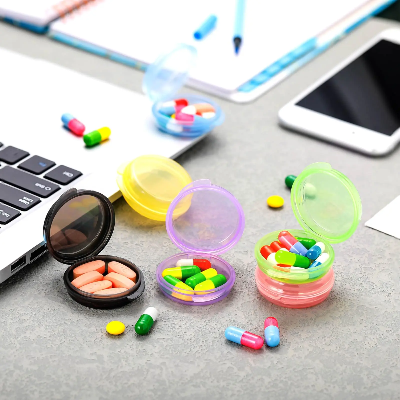 6-200 pacotes pequena caixa organizadora de comprimidos, recipiente de comprimidos de viagem portátil diário caso de medicina titular para armazenar óleo de peixe, vitamina