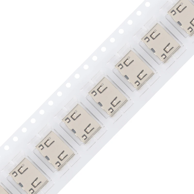 2/10Pcs Mini HDMI-compatible Female Connector SMD 19 pin Reflow Solderable Right Angle Surface Mound PCB Rohs Receptacle