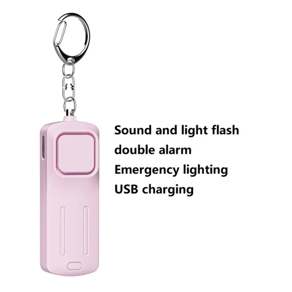 4colors ABS Material 130db Self Defense Safety Keychain Sound Alarm Device Led Keychain Personal Alarm Key Ring with Led Light