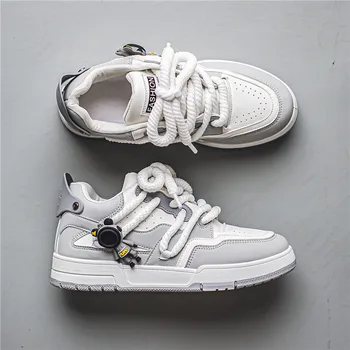 트렌드 운동 가황 신발, 남성 패션 캔버스 플랫폼 스니커즈, 캐주얼 스포츠 워킹 스트리트 스타일 신발 