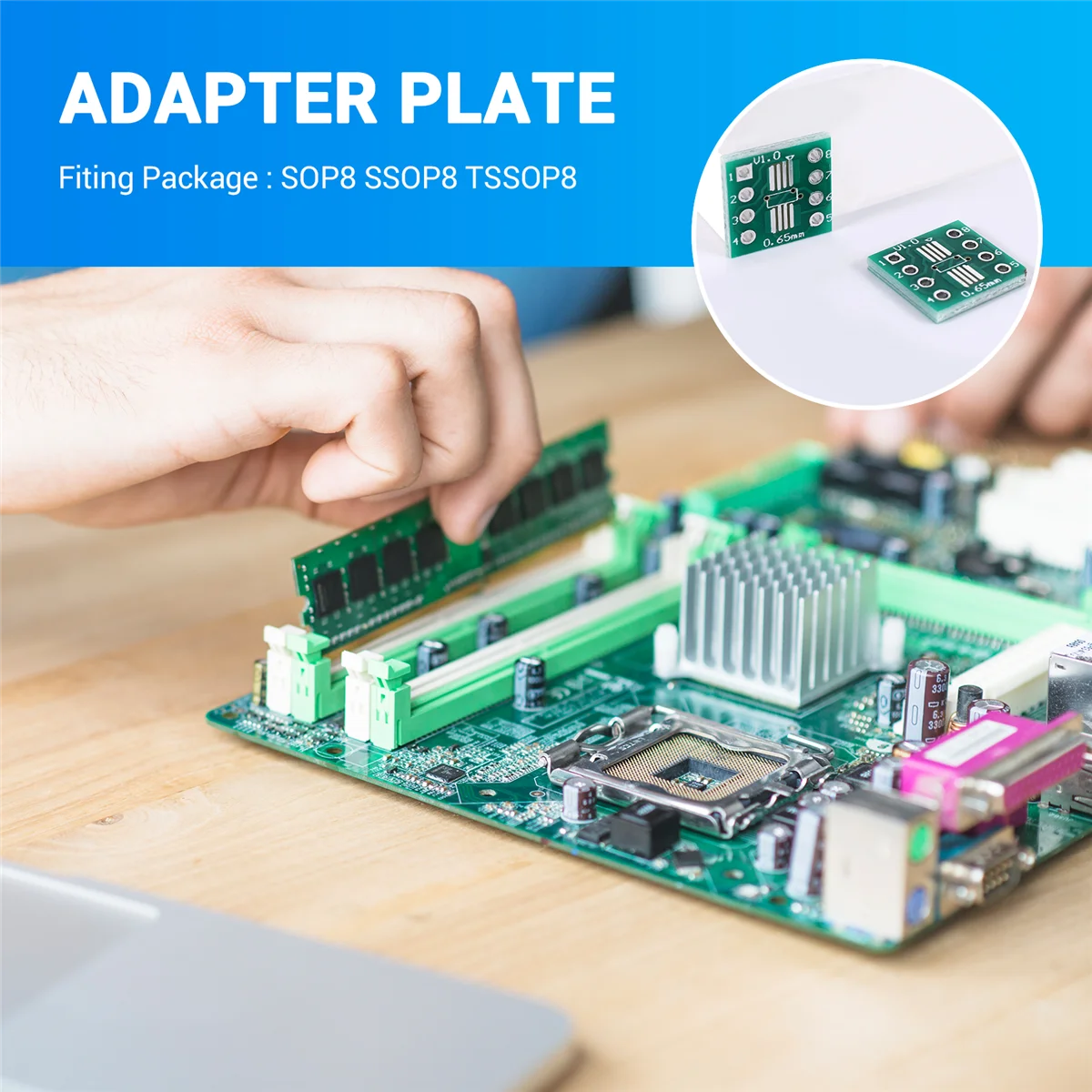 50-Pack SOP8 SSOP8 TSSOP8 SMD to DIP8 Adapters