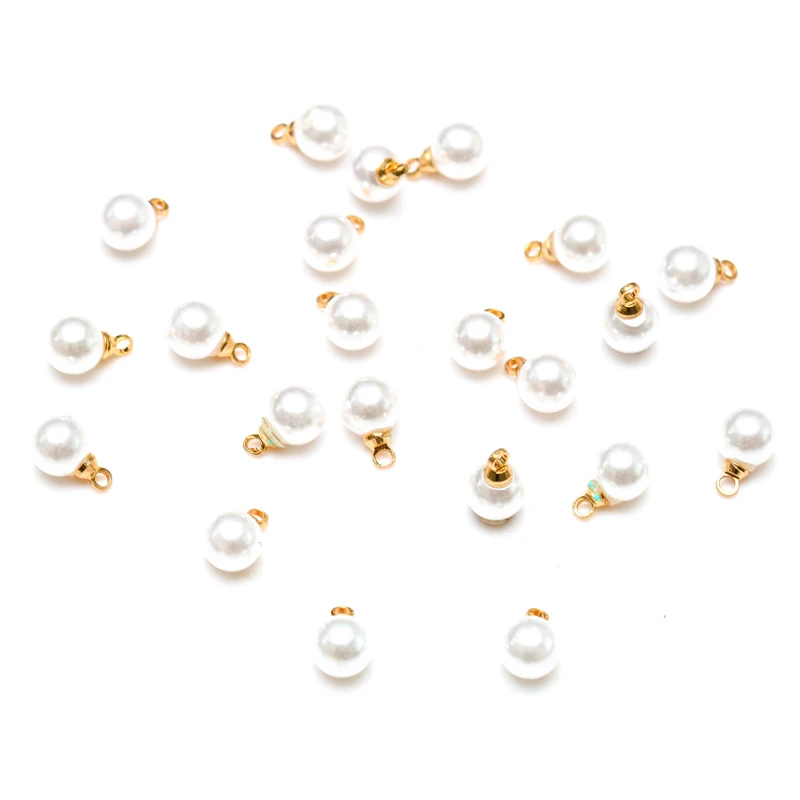 

20Pcs Imitation Pearl Drop Pendant Environmentally Friendly Highlight ABS Gold DIY Earrings Crafts Zipper DIY Making Findings Z1
