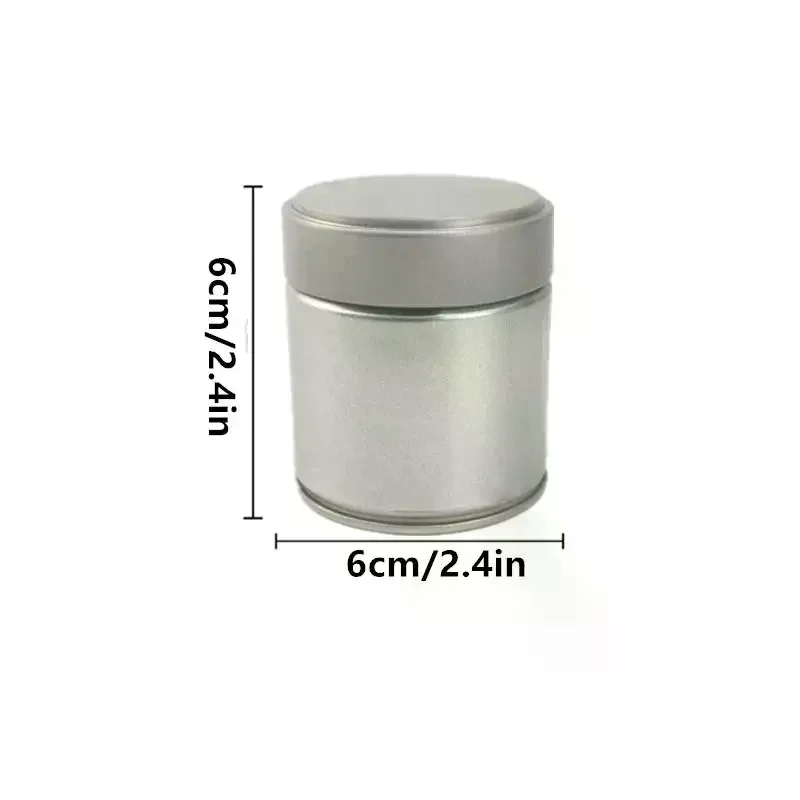 Portable Mini Matcha Powder Can Thick Tinplate Tea Sealed Jar Spice Storage Box Container Box Kitchen Gadgets Household 1 Pcs