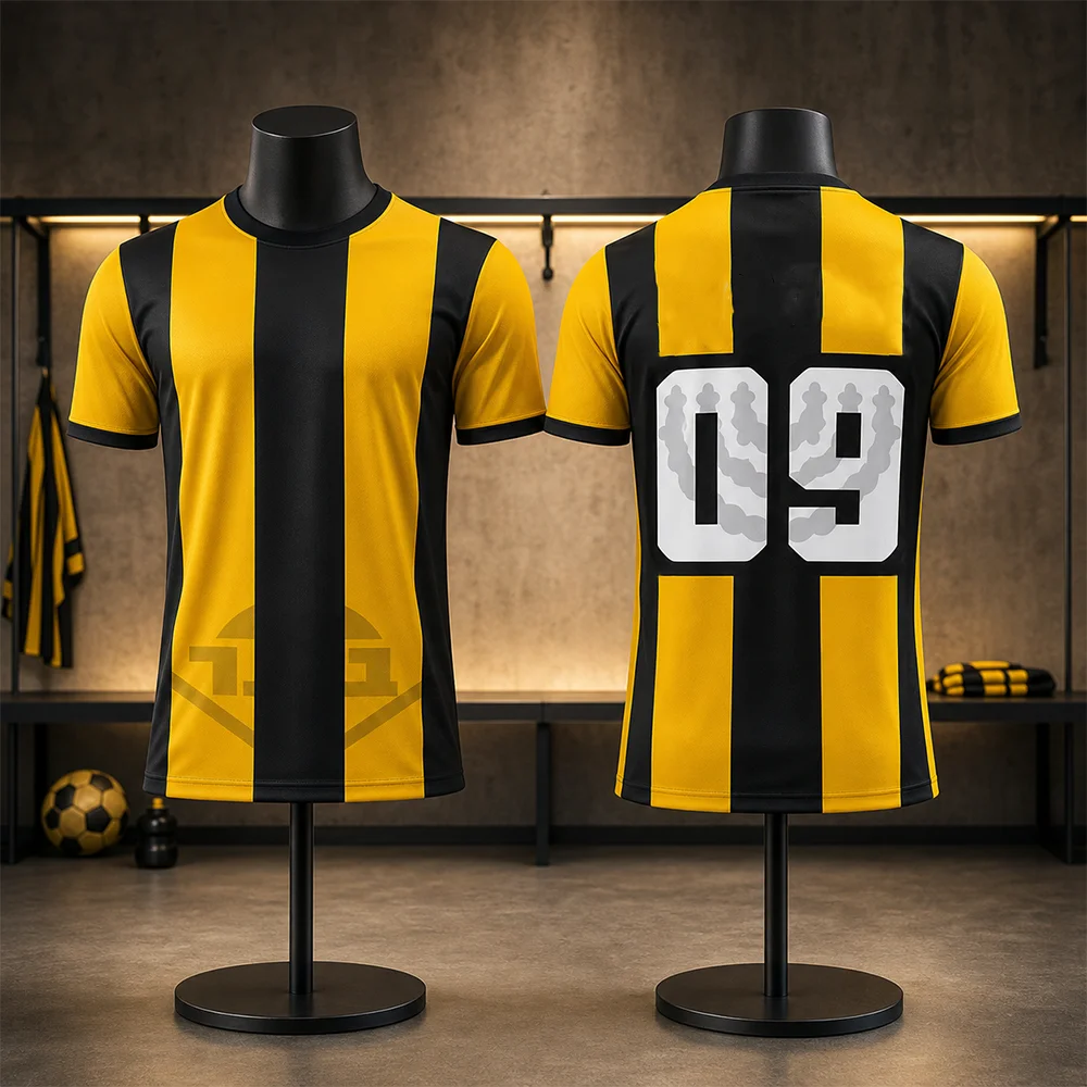 Beitar Jerusalem Parent-Child Soccer Jersey Striped Breathable Football Shirt Summer Short Sleeve Sportswear for Adults Children