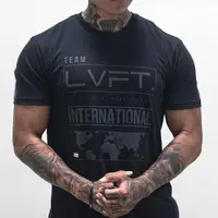 Camisetas deportivas de algodón de manga corta para hombre, ropa para gimnasio, Fitness, culturismo, entrenamiento muscular, camisetas informales transpirables de verano