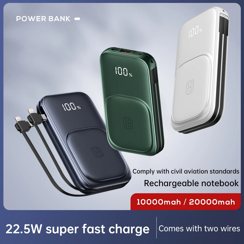 15W Magnetic Wireless Charging Power Bank External Battery Pack for iphone 15 14 13 11pro Xiaomi 22.5W Fast Powerbank With Cable