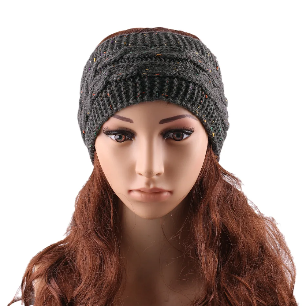 Autumn and winter knitted elastic keepwarm ear protection headband