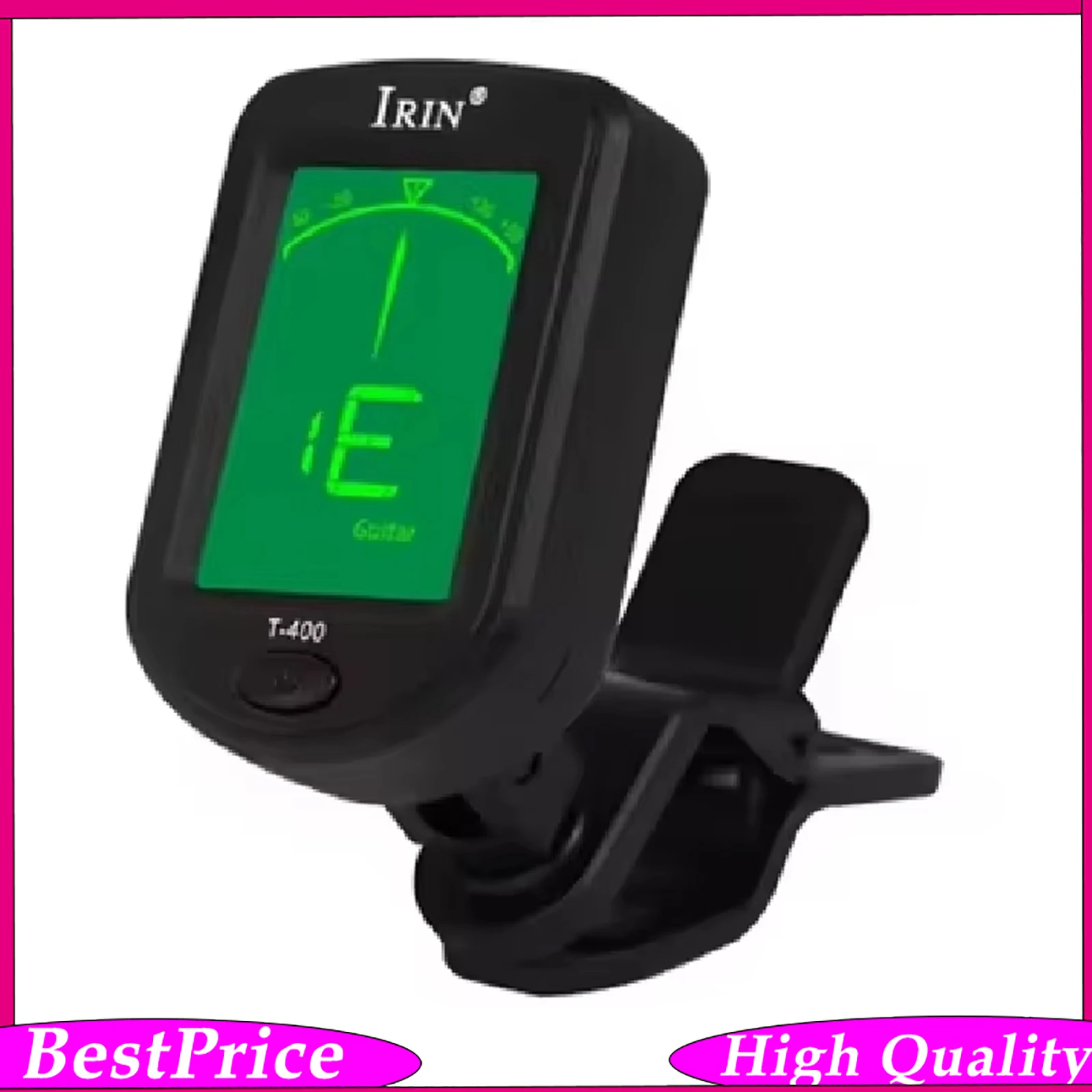 IRIN T-400 Digital Guitar Tuner Clip-On Tone Universal 360 Degree Rotatable for Bass Violin Guitar Electric Ukulele