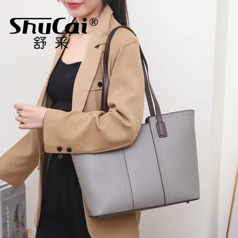 

genuine leather handbag large ladies shoulder brand bags luxury desiger women tote bag