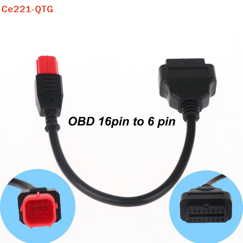New 1Pcs 16pin To 6pin OBDII Diagnostic Cable OBD Adapter For Z-serie/Versys-serie Motorcycle OBD Connector Adapter