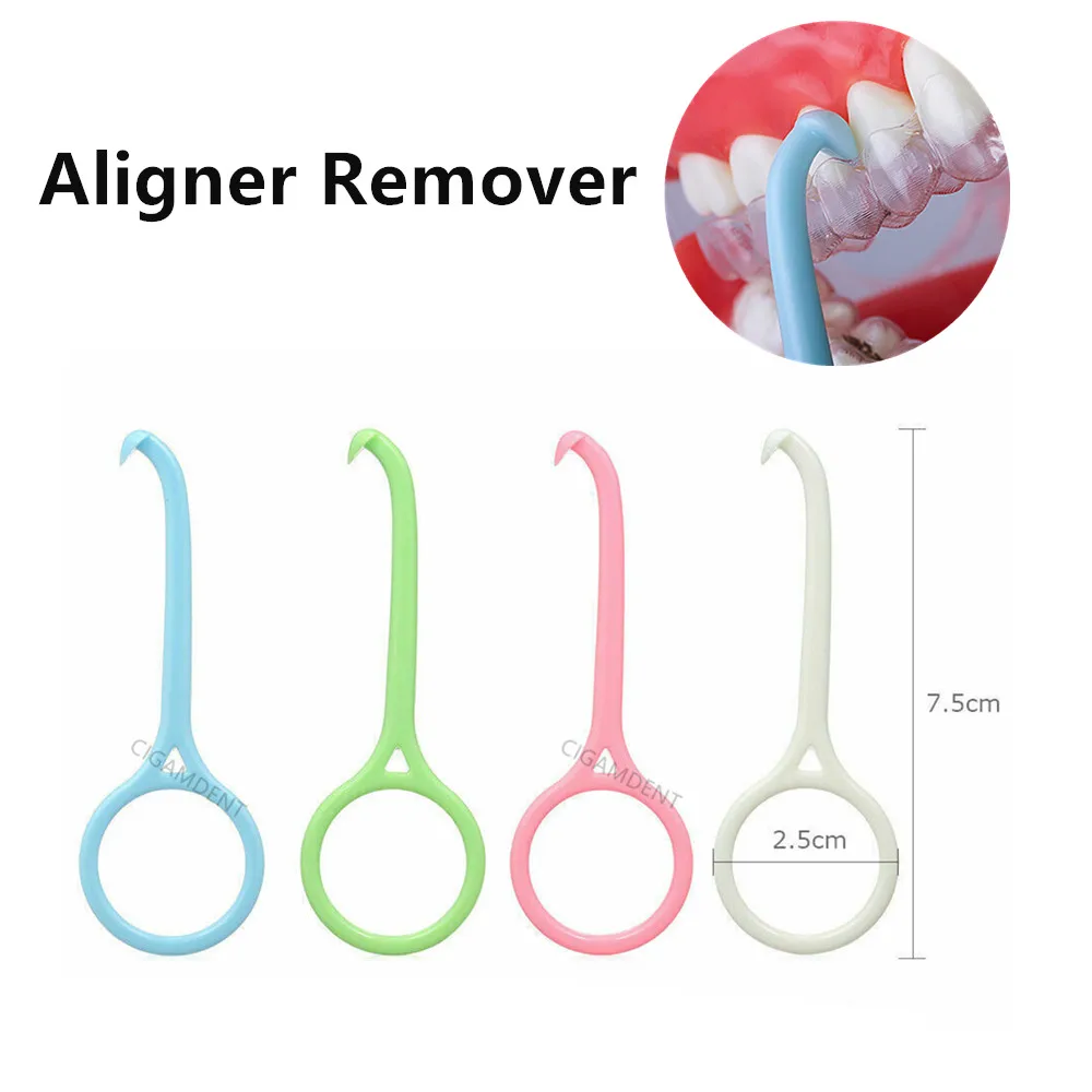 

200Pcs Dental Clear Aligner Remover Removal Tool Orthodontic Retainer Invisable Braces Take Off Hook Plastic Tool