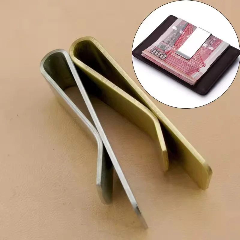 Slim Stainless Steel Money Clip Wallet for Men - Metal Bill Clamp Cash And Credit Card Holder Business Dollar Holder Pocket Desi