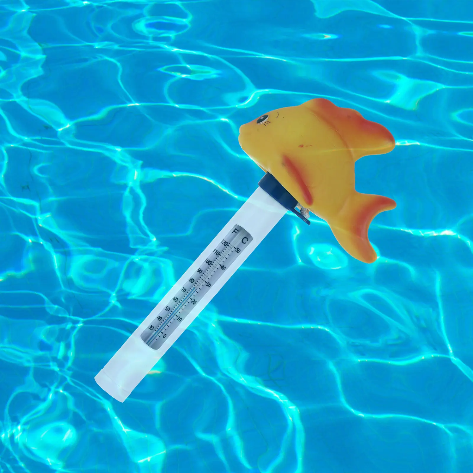

Goldfish Thermometer Floating Pool Cartoon Plastic Baby Temperature Gauge Measuring Water Fast Easy Dual Display Fahrenheit