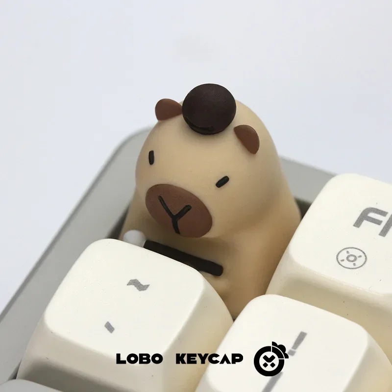 Imagem -06 - Animação dos Desenhos Animados Keycap Capivara Water Pig Keycap Teclado Mecânico Bonito Material de Animação Acessórios Presente