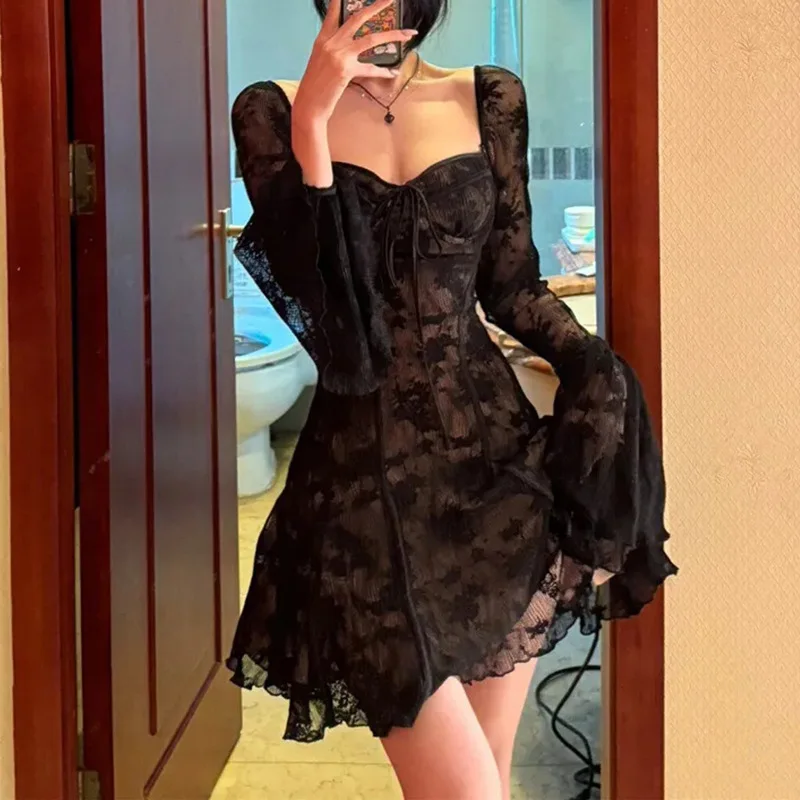 

Hot fashion girl sexy dress WOMEN'S summer French style temperament pure desire style figure flatten short skirt