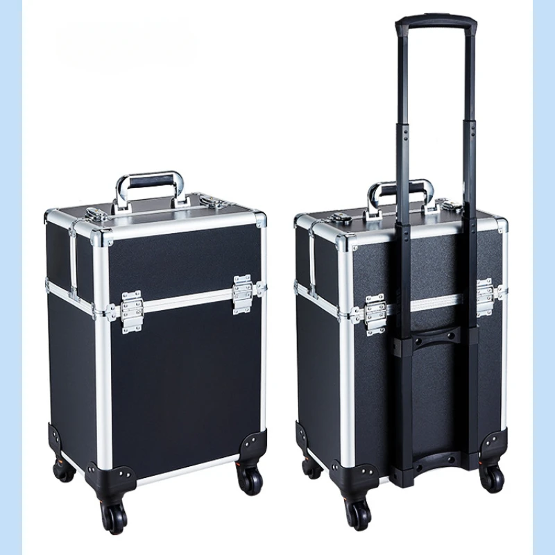 Cosmetic Suit Makeup Suitcase on Wheel Professional Beauty Manicure Rolling Luggage Tattoo Embroidery Manicure Special Tool Box