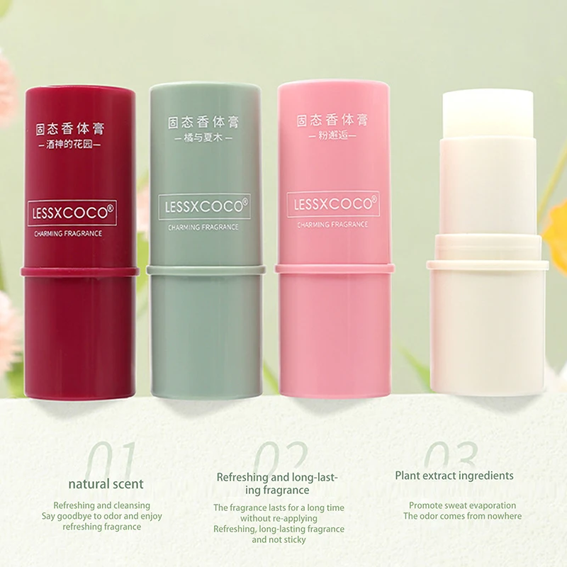 Women Solid Balm Series Long Lasting Aroma Light Fragrances Smell Fresh Date Deodorant Portable Elegant Jasmine Solid Balm Stick