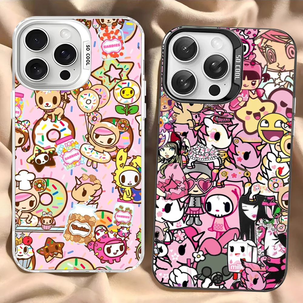 Japão tokidoki anime caso de telefone para iphone 16 15 14 13 12 11 pro max x xr xsmax 8 7 plus fosco à prova de choque capa traseira