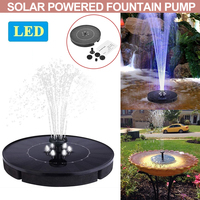 New Solar Powered Floating Pump Water Fountain Birdbath Pool Garden W/LED Light