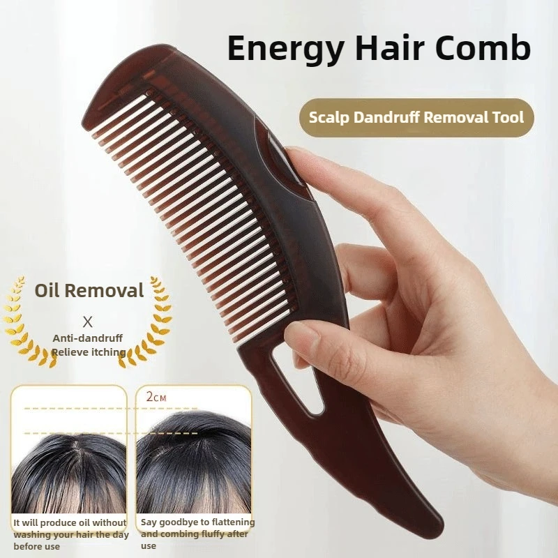 

1 Piece Home Anti-Dandruff Comb, Scalp Care Massage Energy Comb, Plastic Wide Hollow Tooth Button Comb, For Both Men And Women
