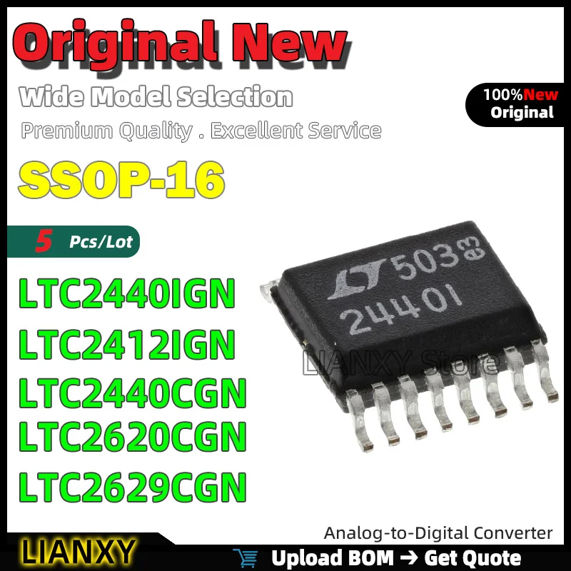 

5 шт. SSOP-16 LTC2440IGN LTC2412IGN LTC2440CGN LTC2620CGN LTC2629CGN аналого-цифровой преобразователь новый оригинальный